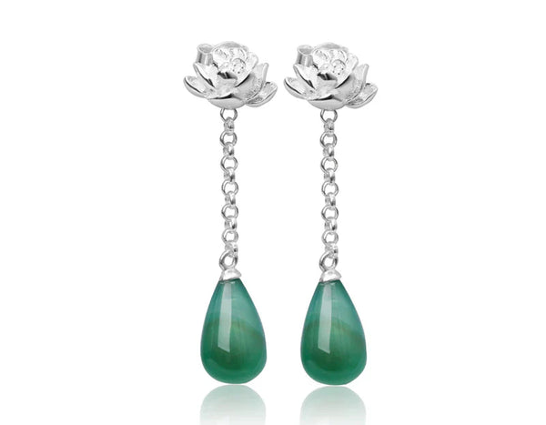 Akik Lotus Küpe